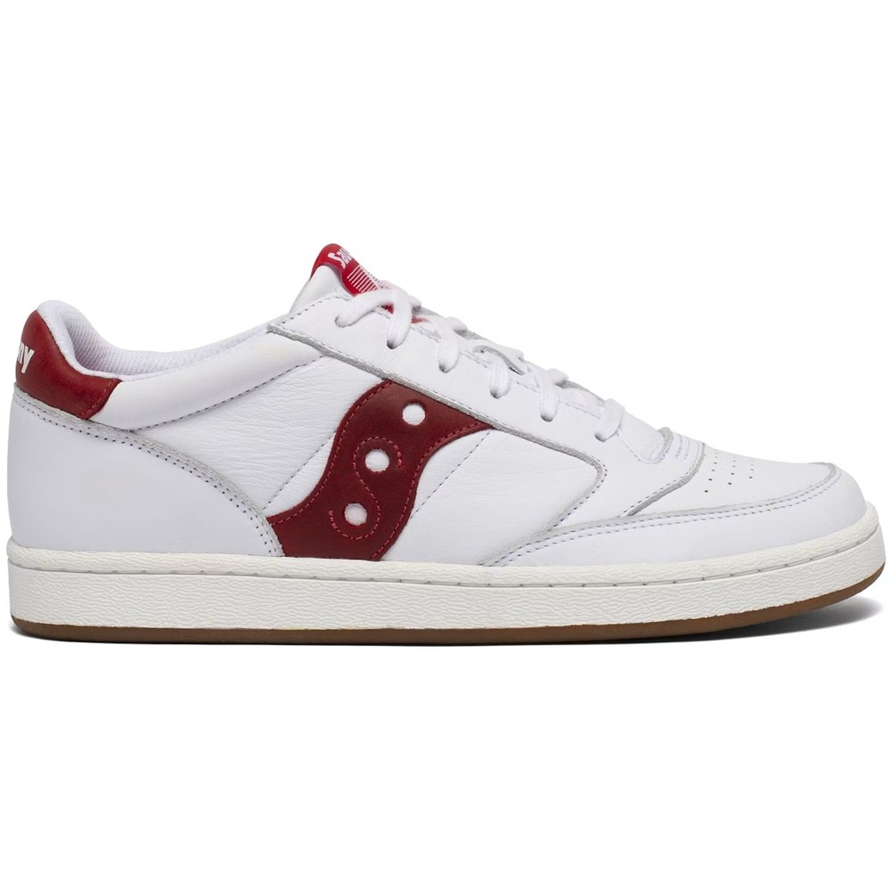 Mens Size 8- Saucony Jazz Court White Red Leather Shoes Sneakers S70555-6 NEW